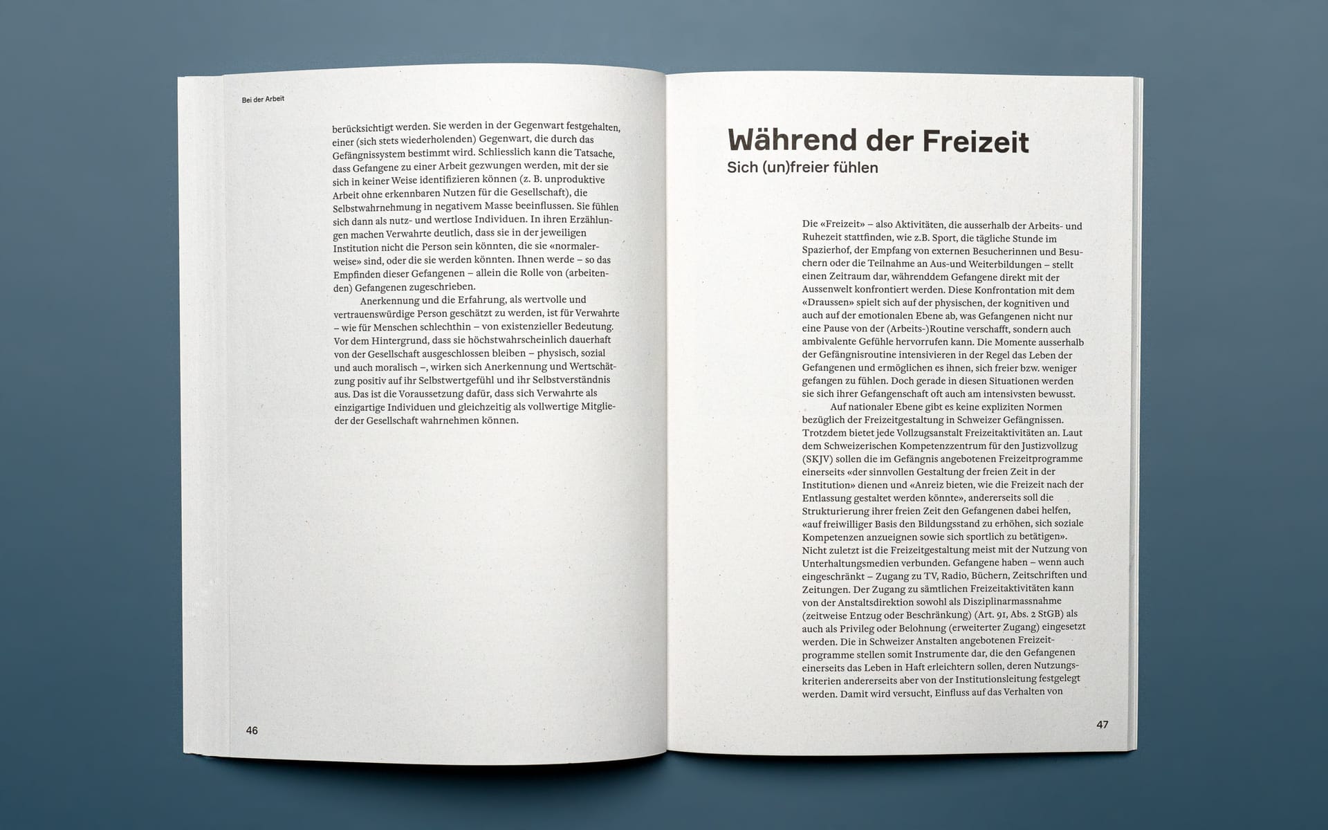 Doppelseite der Broschüre mit dem Kapitel „Während der Freizeit“.